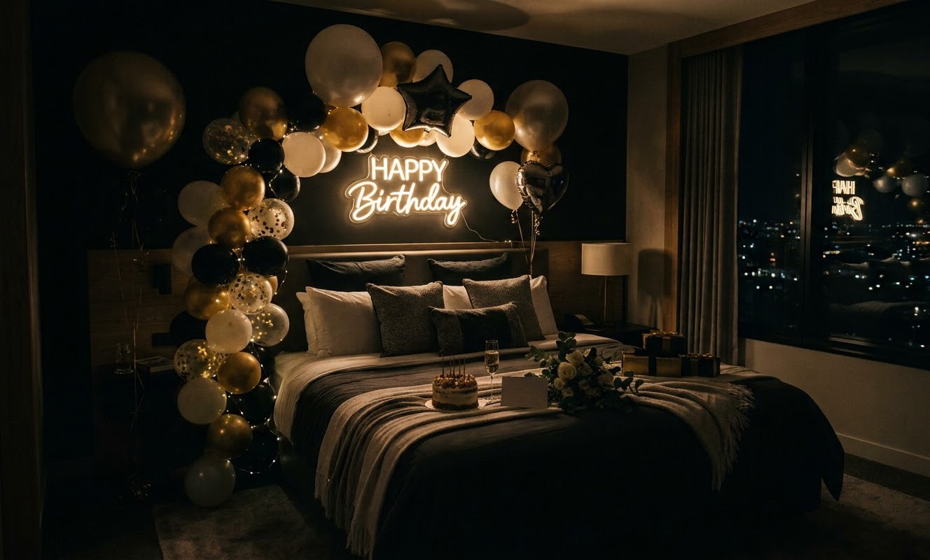 誕生日を彩るホテルルーム